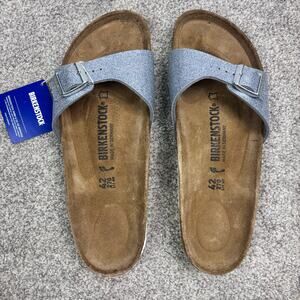 New! Birkenstock Madrid Sparkling Light Silver size 42 Narrow